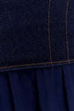Tully Chiffon Denim Maxi Skirt Indigo Blue