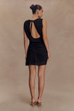 Oria Chiffon Mini Dress Black
