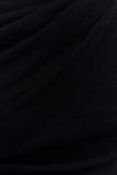 Culver Draped Twist Knit Top Black