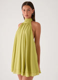 Lyrah Halter Mini Dress Lime