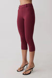Blanca Stretch Crepe Capri Pants Mahogany