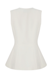 Angelie Suiting Vest Top Ivory
