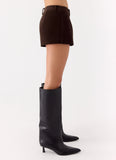 Jeremy Faux Suede Shorts Chocolate