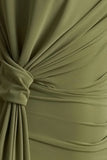 Sorenna Olive High Neck Mini Dress With Wrap And Sash Detail