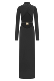 Kiyah Slinky Cut Out Maxi Dress Black
