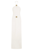 Quincy Halter Maxi Dress With Hardware Ivory