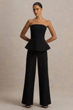 Silvia Black Straight Leg Trousers