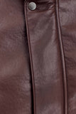 Curtis Faux Leather Bomber Jacket Dark Chocolate