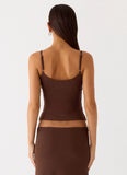 Sweet Sky Beaded Top Chocolate