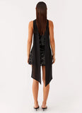 Kiesha Strapless Scarf Mini Dress Black