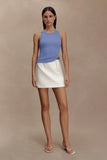Lola Ribbed Sleeveless Top With Hardware Cornflower Blue
