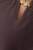 Cresida Knit Long Sleeve Mini Dress With Hardware Peppercorn
