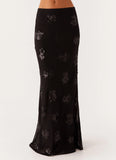 Only Girl Sequin Maxi Skirt Black