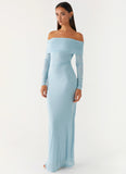 Cocoa Long Sleeve Maxi Dress Blue