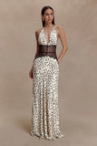 Dinah Lace And Satin Maxi Dress Polkadot