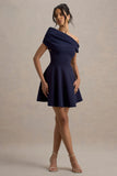 Agnes Navy One Shoulder Mini Dress