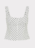 Coastline Bustier Top White Polka Dot