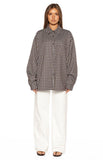 Devyn Brown Plaid Button Up Long Sleeve Shirt