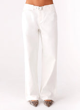 Texas Low Rise Denim Jeans White