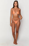 90 Swim Oceania Orange Floral Triangle Bikini Top