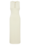 Norah Sleeveless Crepe Midi Dress Ivory