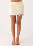 Moonlight Muse Mini Skirt Ivory