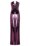 Winston Strapless Sequin Maxi Dress Plum