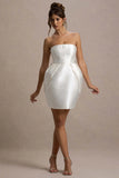 Lovebug Ivory Bandeau Mini Dress With Tulip Skirt