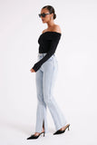 Lucinda Recycled Nylon Off Shoulder Top Black