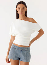 Janni Off Shoulder Top White