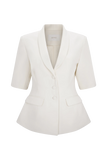Opal Puff Sleeve Suiting Top Ivory