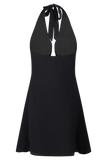 Malakhai Chiffon Halter Mini Dress Black