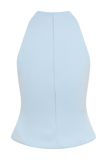 Portia Scuba Sleeveless Top Pale Blue