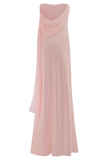 Carah Satin And Chiffon Maxi Dress Pale Pink