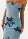 Field Of Dreams Maxi Dress Blue Black Floral