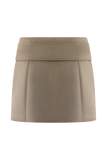Hayes Faux Suede Belted Mini Skirt Sand