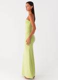 Moara Cut Out Maxi Dress Lime Green