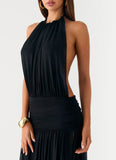Solena Halter Neck Maxi Dress Black
