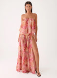 Lioras Strapless Maxi Dress Botanic Cheetah