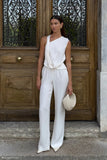 Violeta Straight Leg Pant Ivory