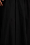 Magnolia Black Scoop Neck Midi Dress With Drop Waist And Ruffling Detail
