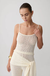 Mattais Boucle Knit Top Ivory
