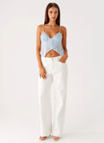 Glynne Frill Top Baby Blue