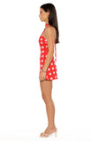 Maia Red Spot Halter Neck Mini Dress