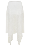 Haime Lace Hankie Midi Skirt Ivory