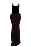 Roxanne Velvet Corset Maxi Dress Cacao Brown