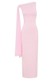 Farid Bandage Midi Dress With Chiffon Baby Pink