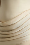 Akari Cream Crew Neck Maxi Dress With Satin Skirt