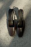 Maren Faux Leather Crocodile Heel Chocolate