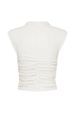 Ellia High Neck Sleeveless Top White